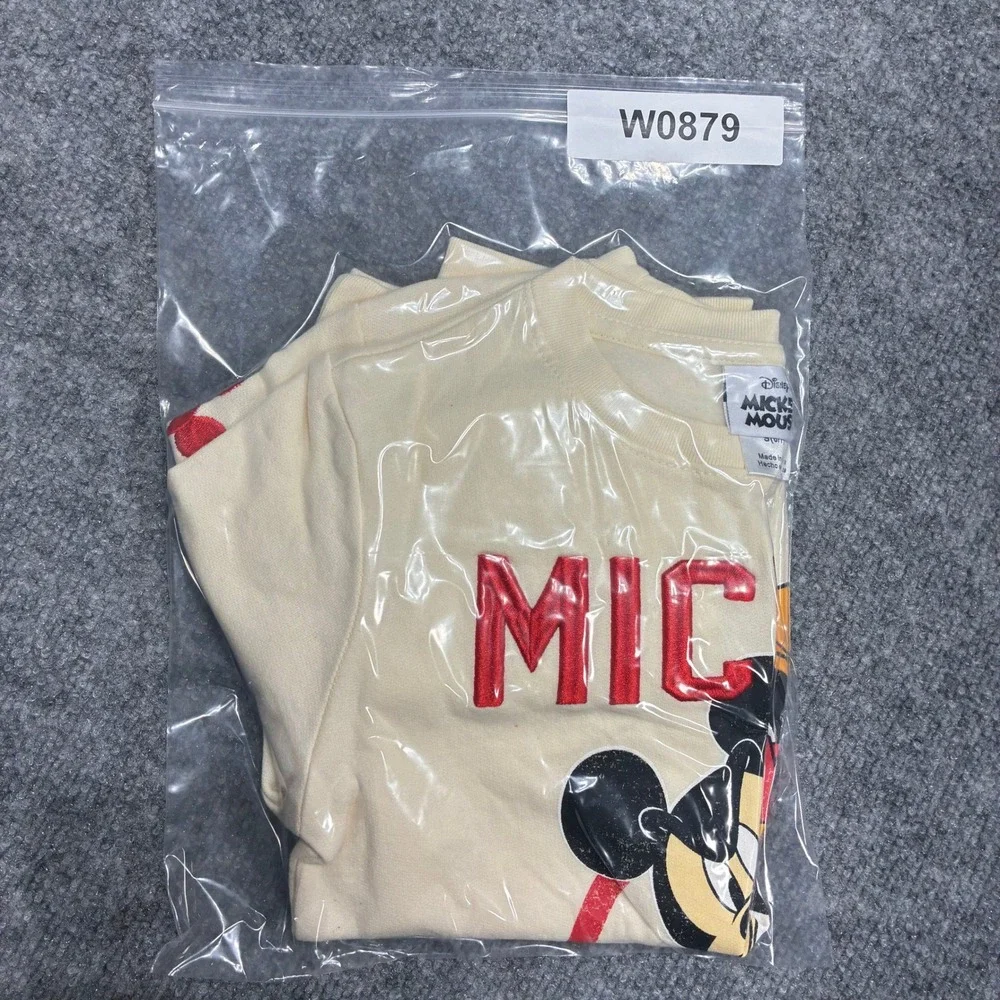 Kids Disney Mickey Mouse Cream Graphic Sweatshirt Size S 6/7 Long‎ Sleeve Top